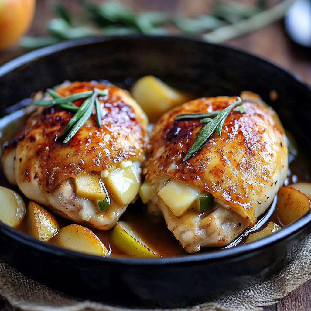 Apple and Brie Stuffed Chicken with Maple Dijon Glaze