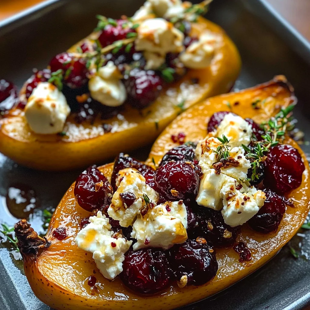 Baked Pears Feta Honey Cranberries