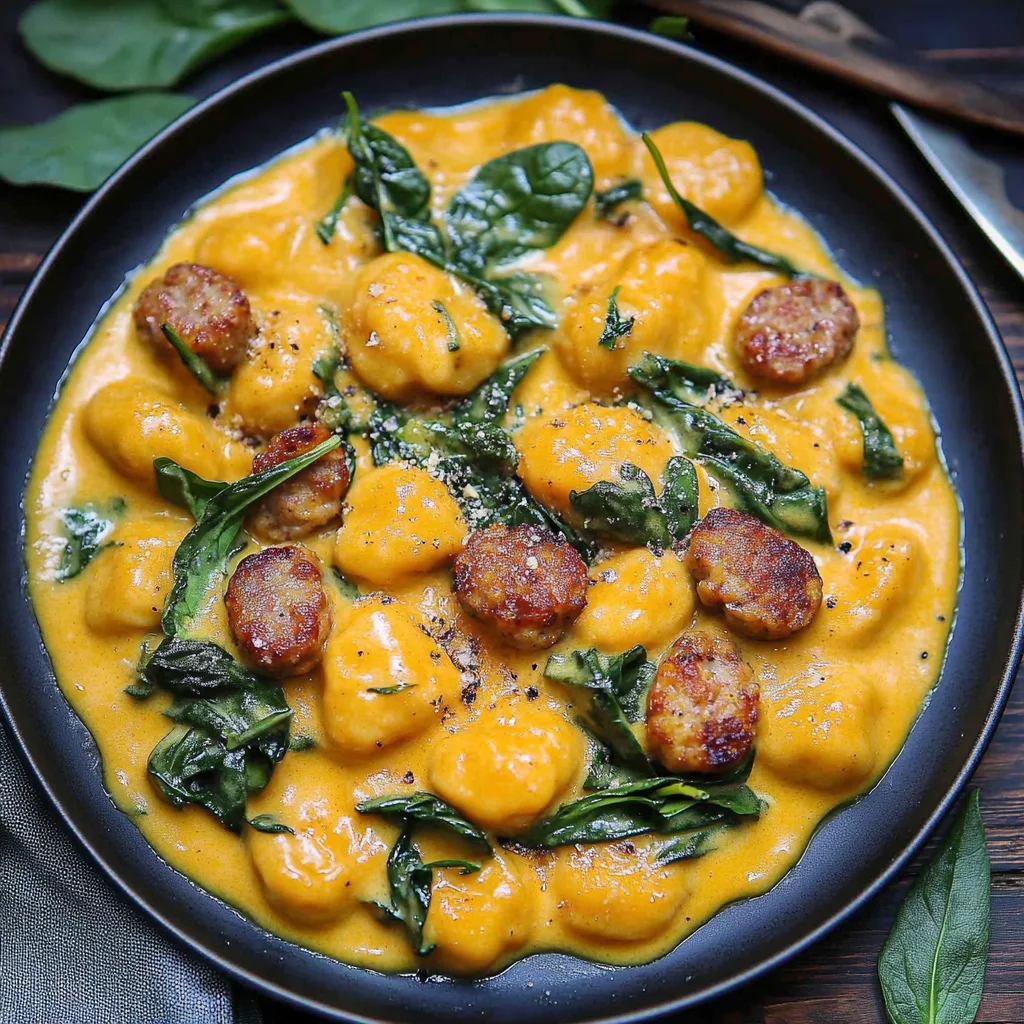 Creamy Pumpkin Gnocchi with Spinach and Sausage (30-Minute, One-Pan)