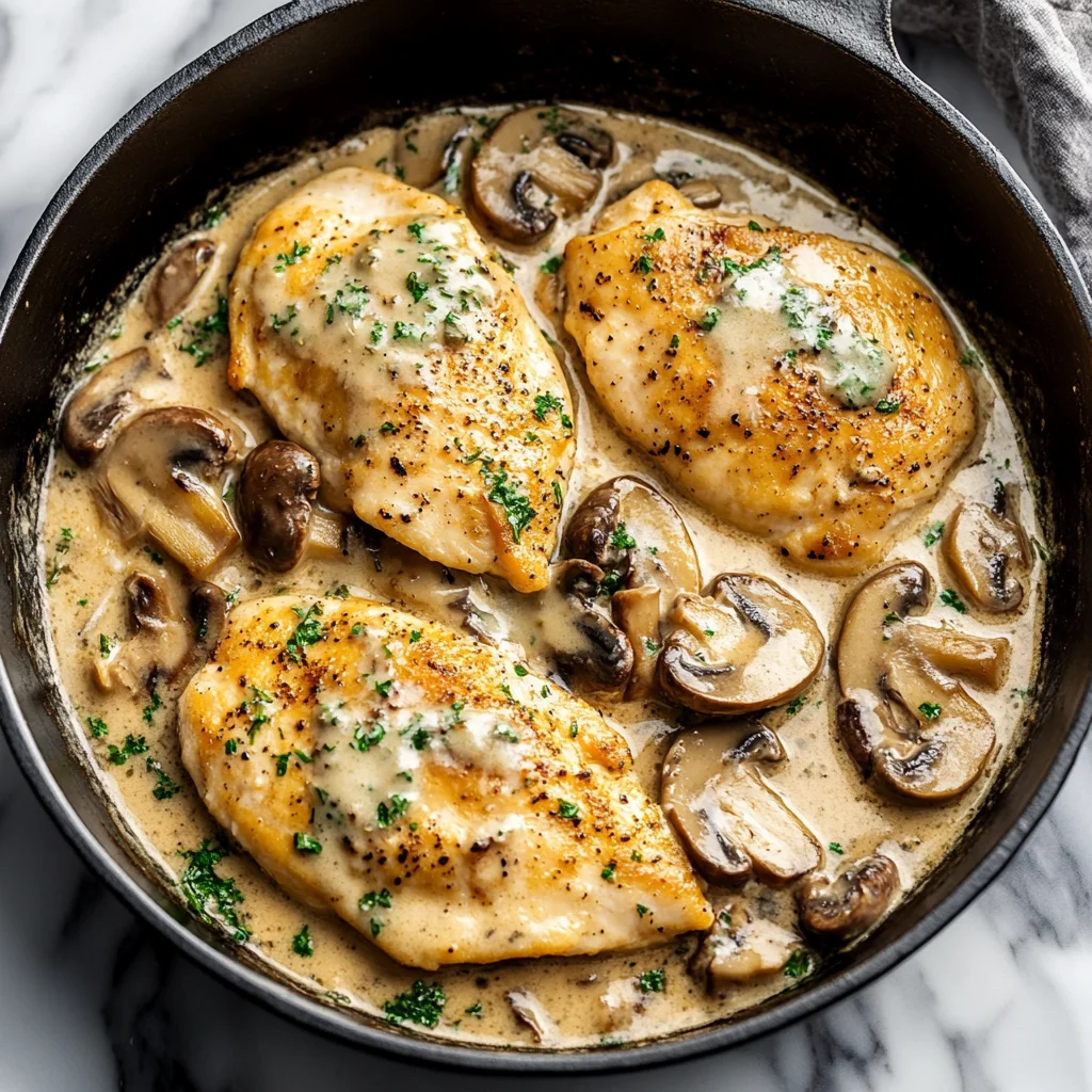 Creamy White apple vinegar Mushroom Chicken