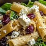 Feta & Cranberry Rigatoni Salad with Lemon Vinaigrette