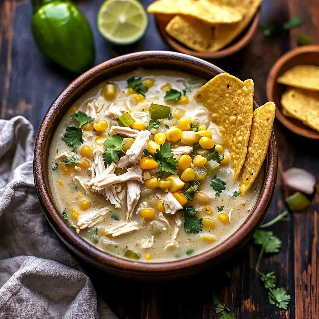 Flavorful Crockpot White Chicken Chili Soup