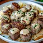 Garlic Butter Steak Bites with a Rich Parmesan Cream Sauce