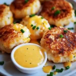 Golden Cheddar Crab Cakes with Zesty Lemon Butter Drizzle