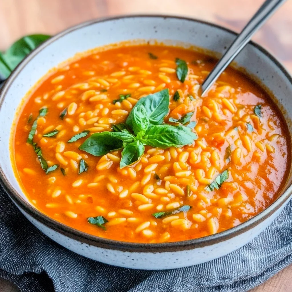 Hearty Tomato Orzo Soup