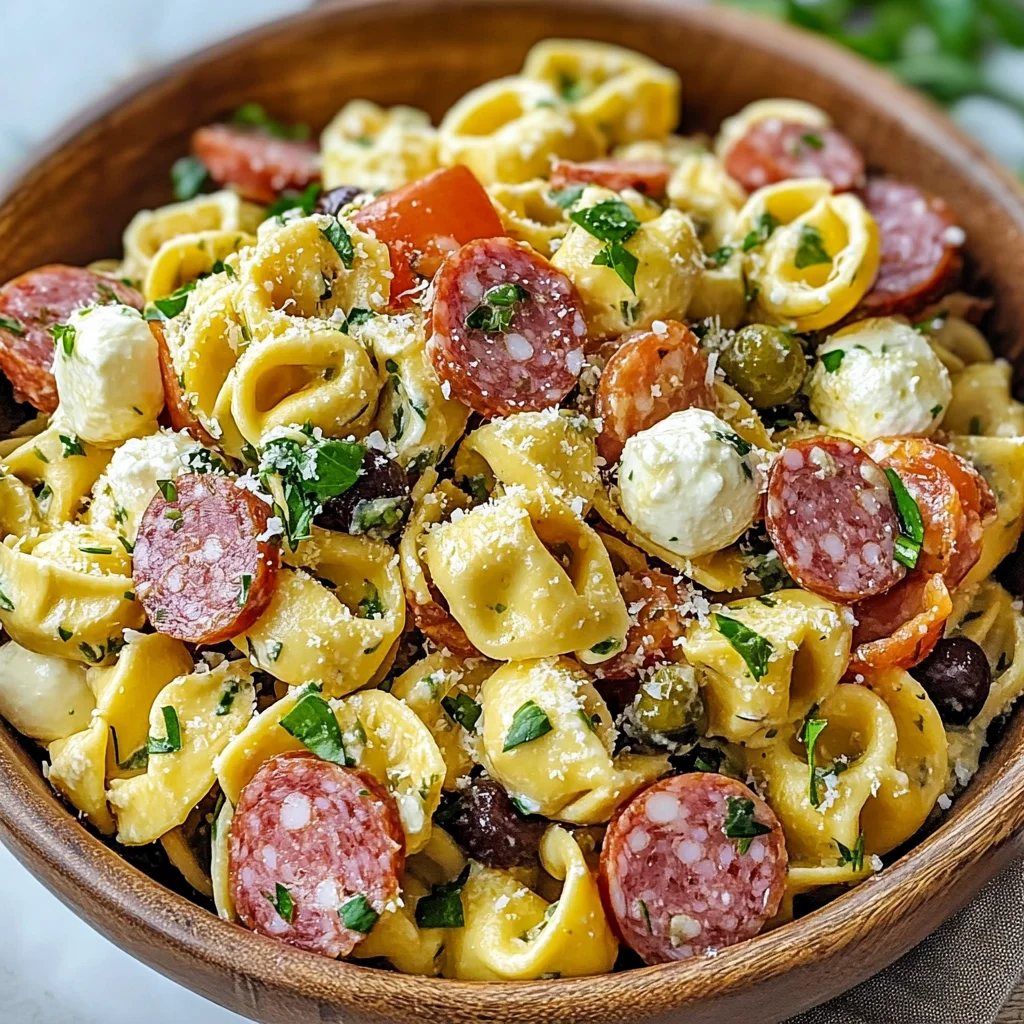 Salami-Mozzarella Tortellini Pasta Salad
