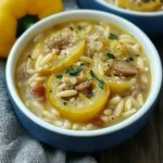 Savory Orzo Stuffed Banana Peppers Soup