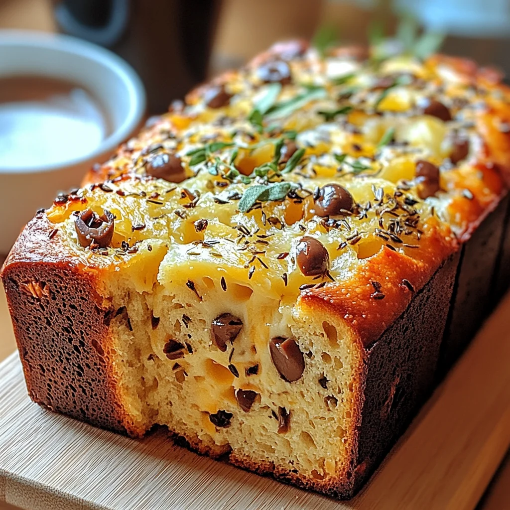 Savory Quick Bread With Cheese And Olives 🧀🍞