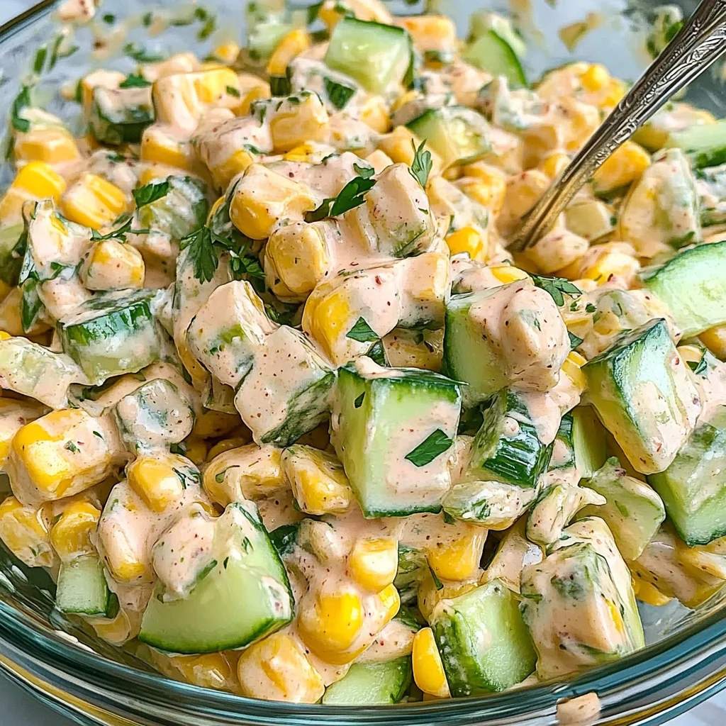 Street Corn Creamy Cucumber Salad