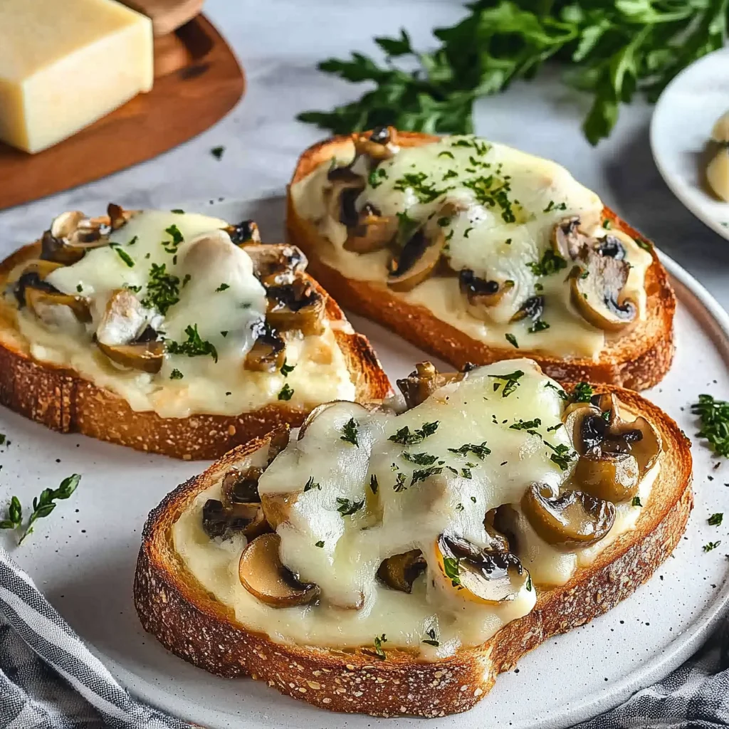 Toasts Cchicken hampignons Quatre Fromages