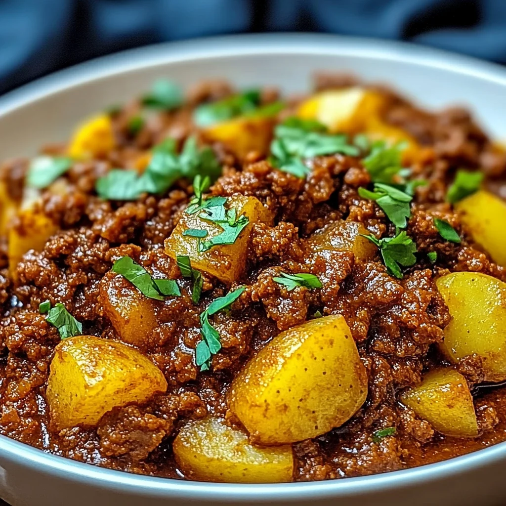 Aloo Keema Ground Meat with Potatoes