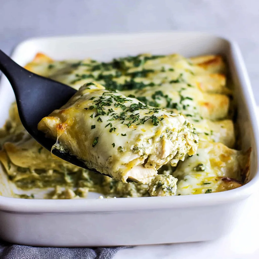 Creamy Poblano Chicken Enchiladas