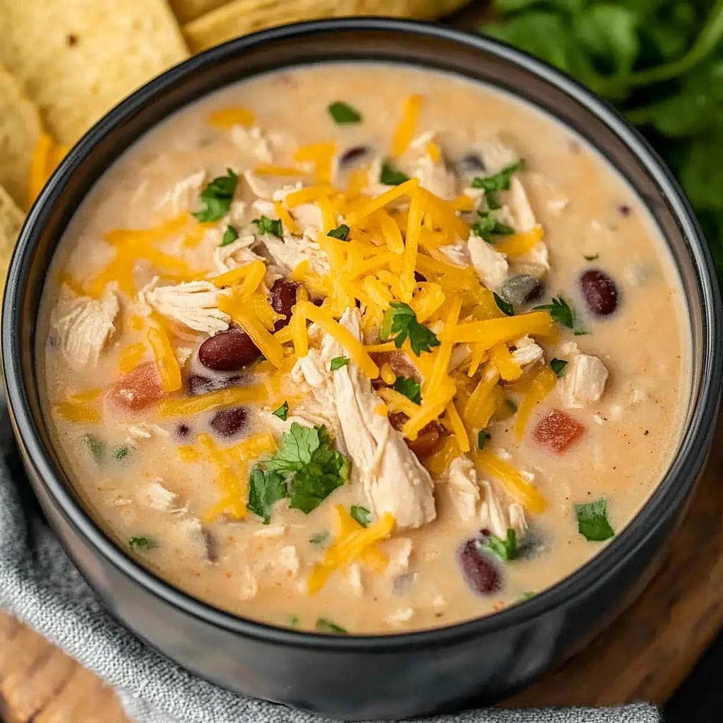 Crockpot Creamy Chicken Taco Soup Recipe