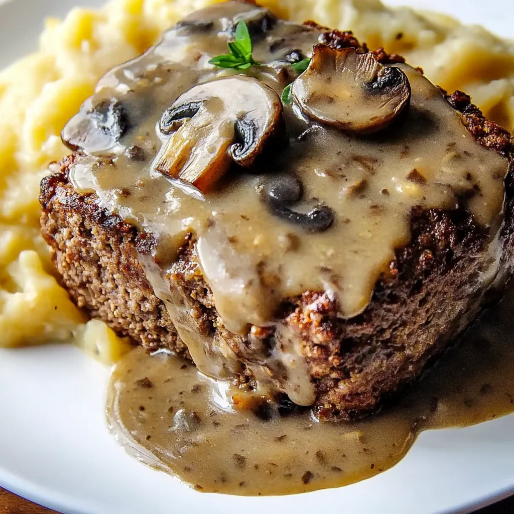 Meatloaf with Mushroom Gravy
