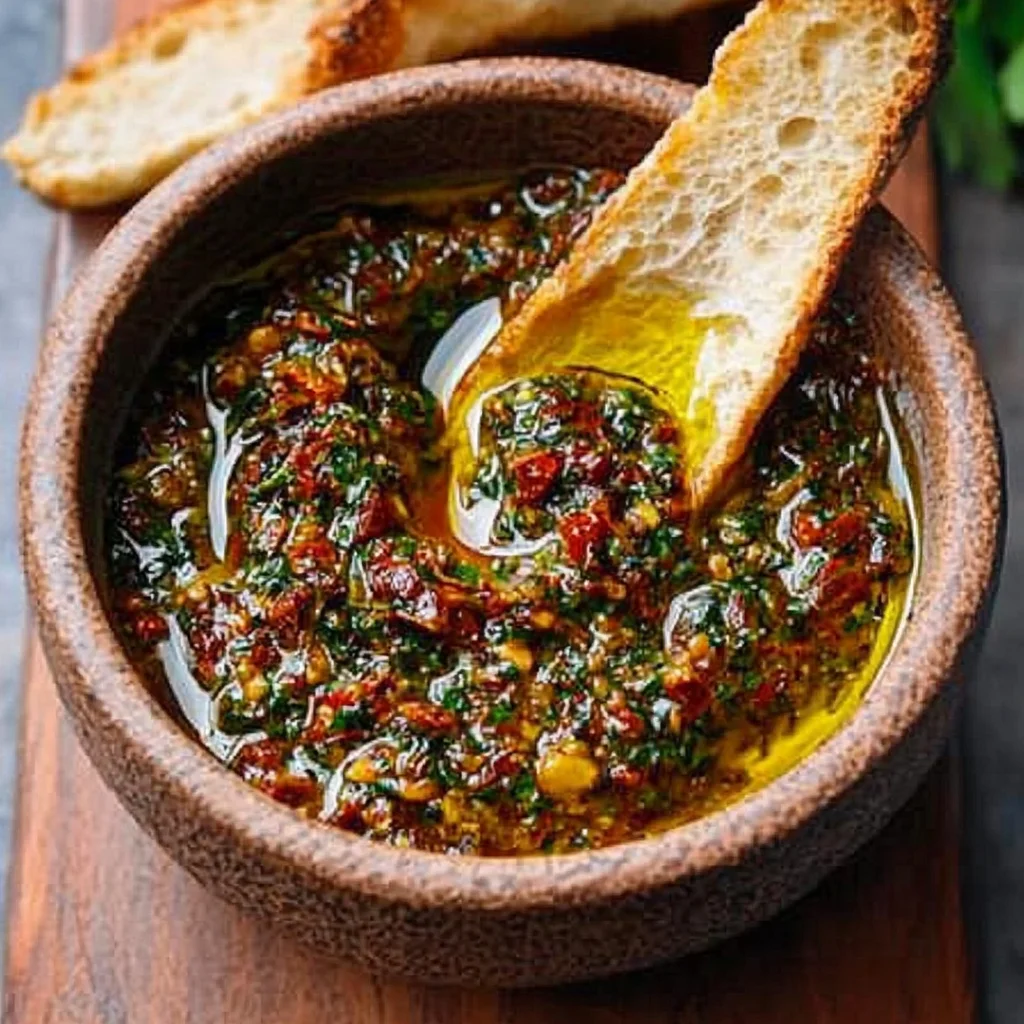 Mediterranean Sun Dried Tomato Garlic Olive Oil Dip - Alrightwithme