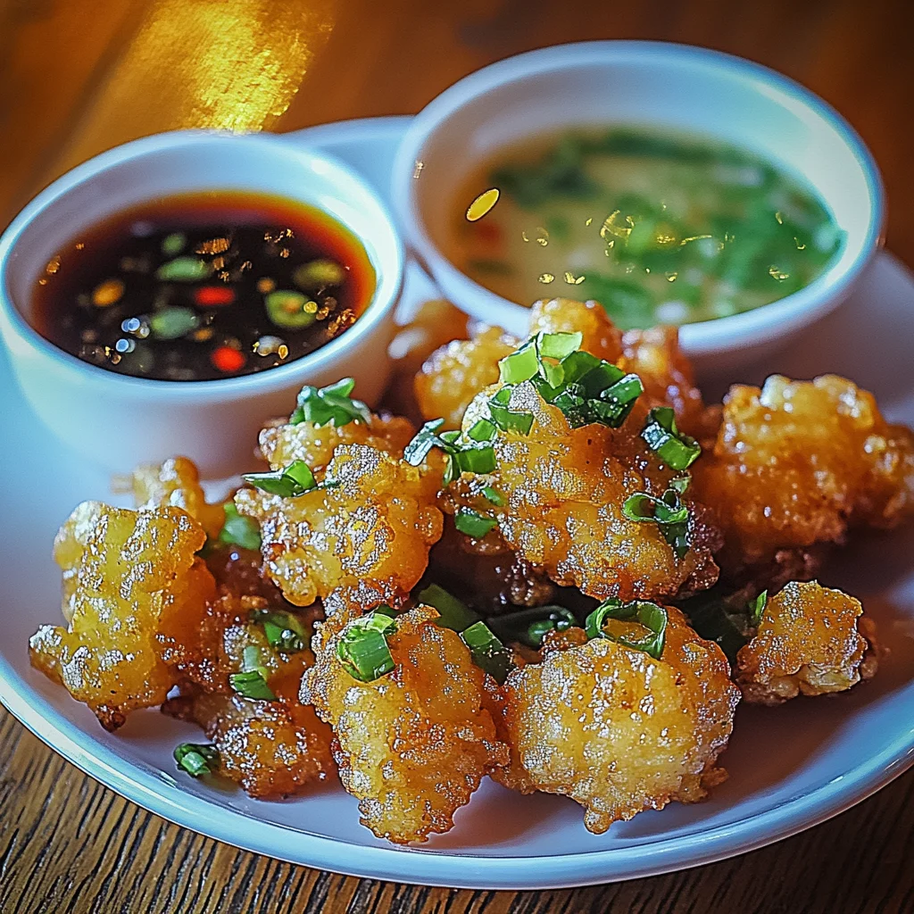 Vietnamese Style Shrimp Fritters with Nuoc Cchicken chicken ham Dipping Sauce