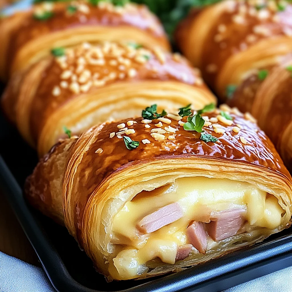 Baked chicken ham and Cheese Croissants