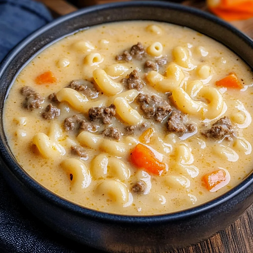 Cheeseburger Macaroni Soup: Creamy Comfort in Every Bowl