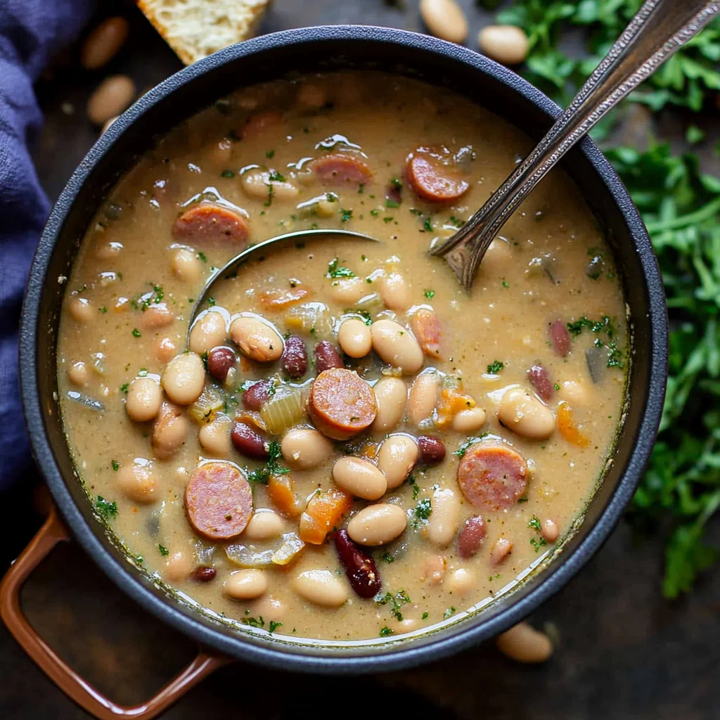 Creamy Bean Soup with Kielbasa
