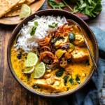 Crockpot Coconut Chicken Curry with Crispy Shallot Basil Oil