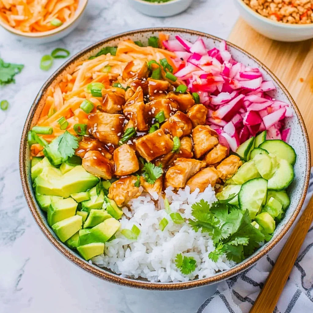 Hawaiian Inspired Chicken Poke Bowl That's Bursting with Flavor