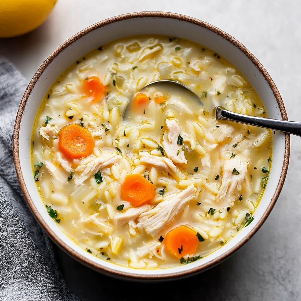 Lemon Chicken Orzo Soup