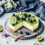 No Bake Kiwi Cheesecake - Veganer Käsekuchen ohne Backen