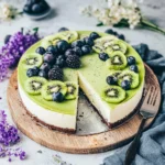 No Bake Kiwi Cheesecake - Veganer Käsekuchen ohne Backen