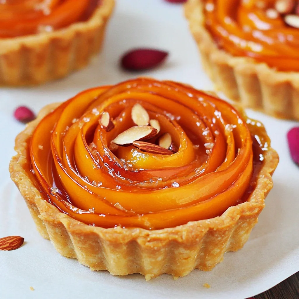 Persimmon Almond Rosette Tarts
