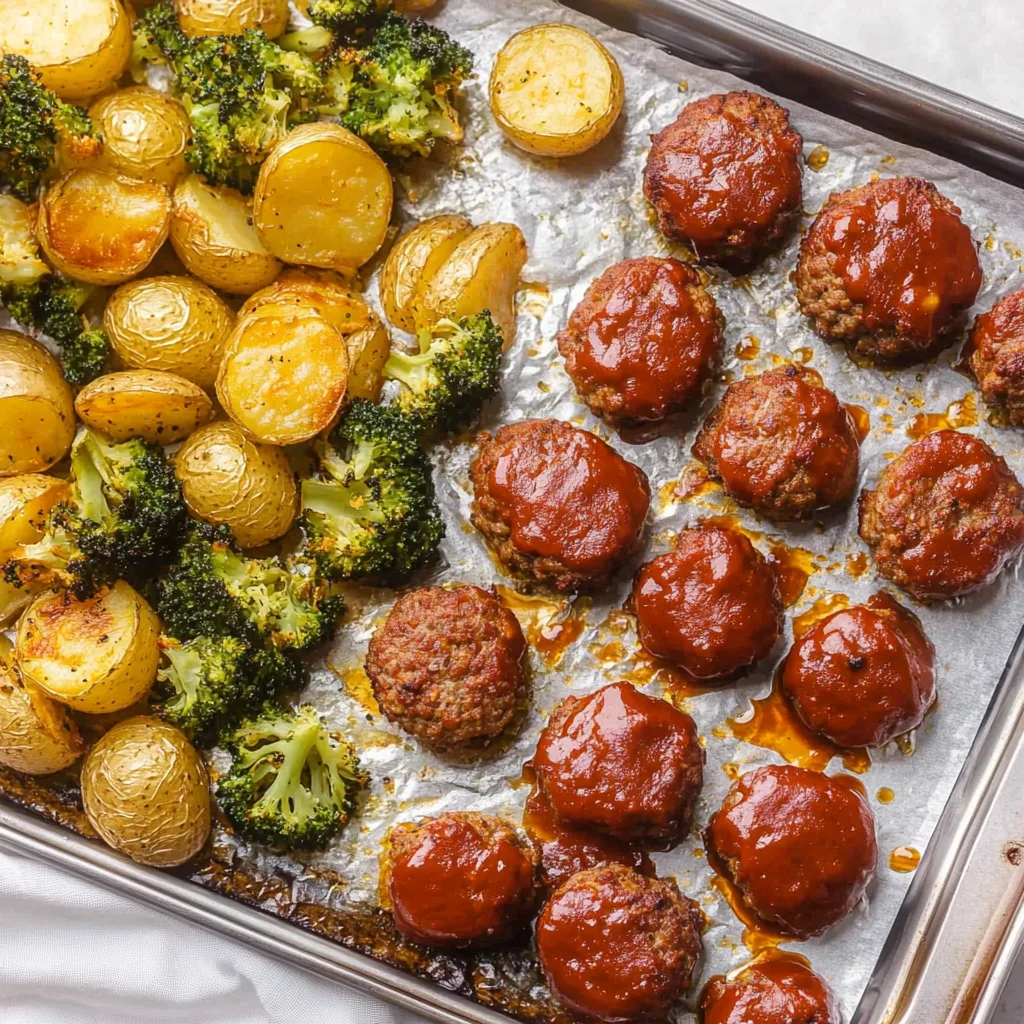 Sheet Pan Mini Meatloaf and Roasted Potatoes