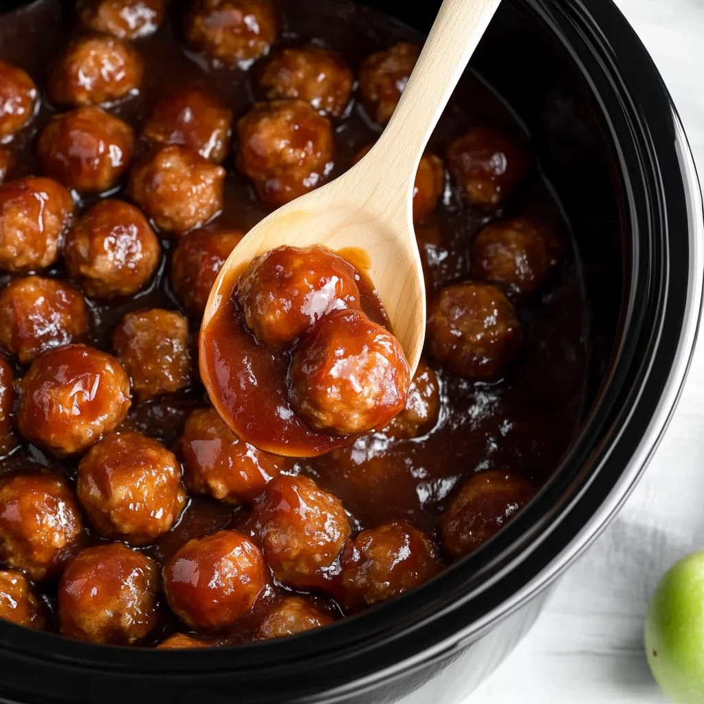 Slow Cooker Apple Butter Meatballs