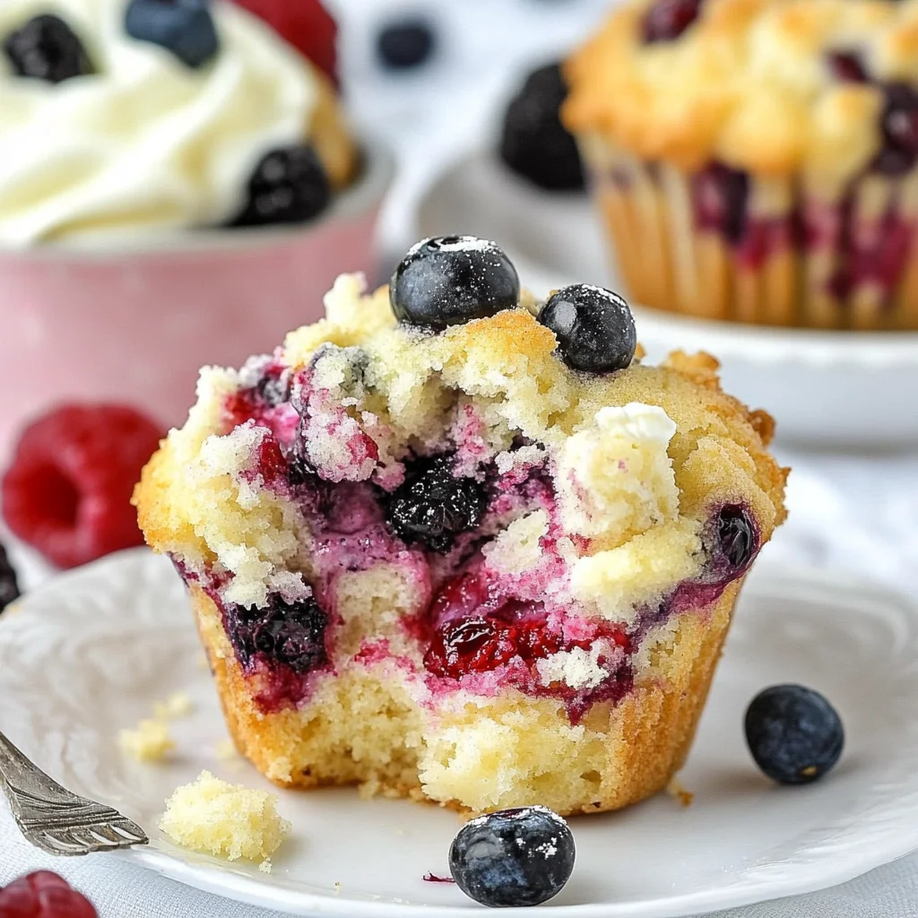 Berry Cream Cheese Muffins