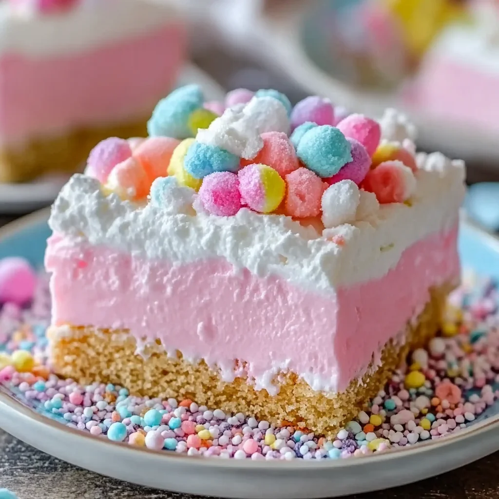 Bubblegum Cloud Slice Dessert: A Sweet Indulgence