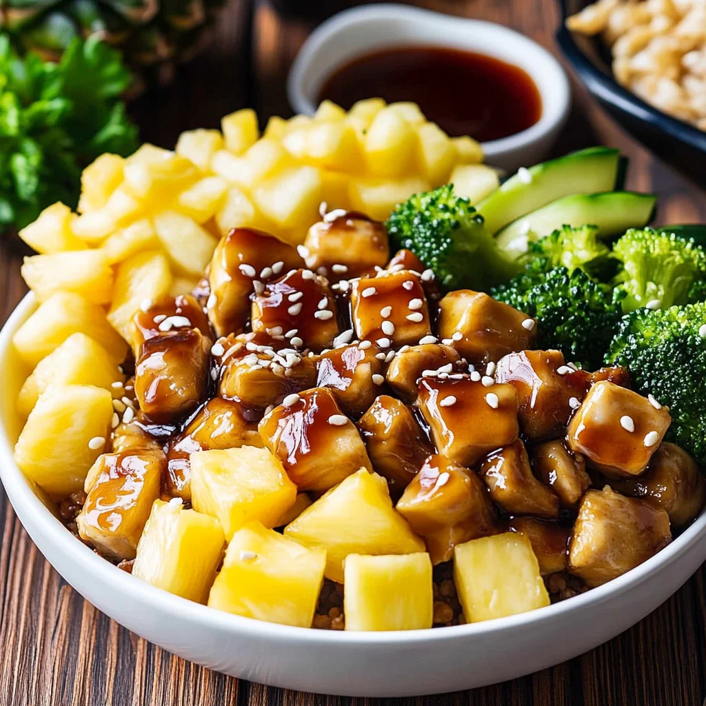 Chicken Teriyaki Pineapple Bowls Recipe
