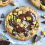 Dark Chocolate Pistachio Tahini Cookies