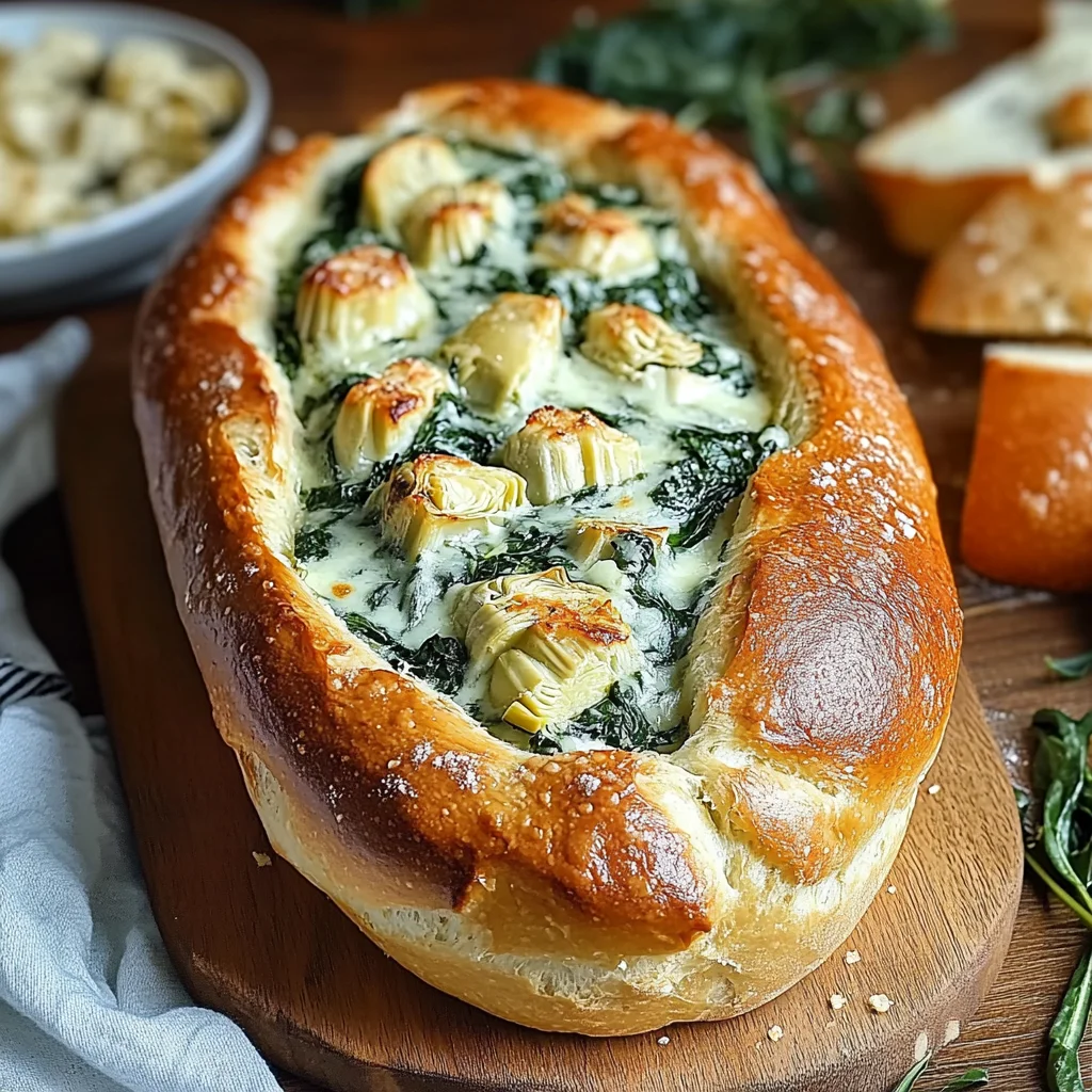 Spinach and Artichoke Stuffed Bread