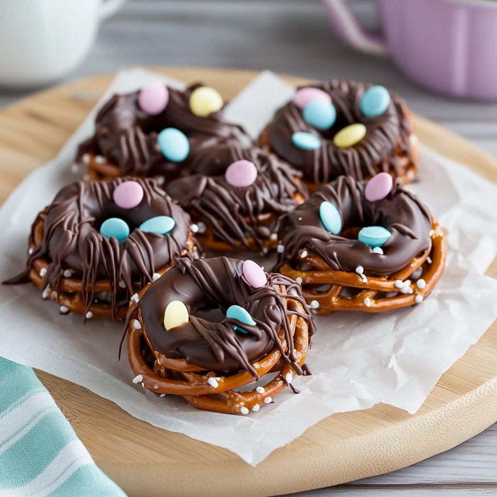 Chocolate-Covered Pretzel Nests