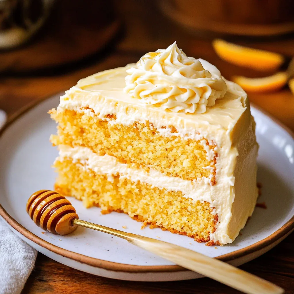 Cornbread Cake with Whipped Honey Buttercream Frosting