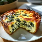 Creamy Crustless Spinach Ricotta Quiche with 14g Protein