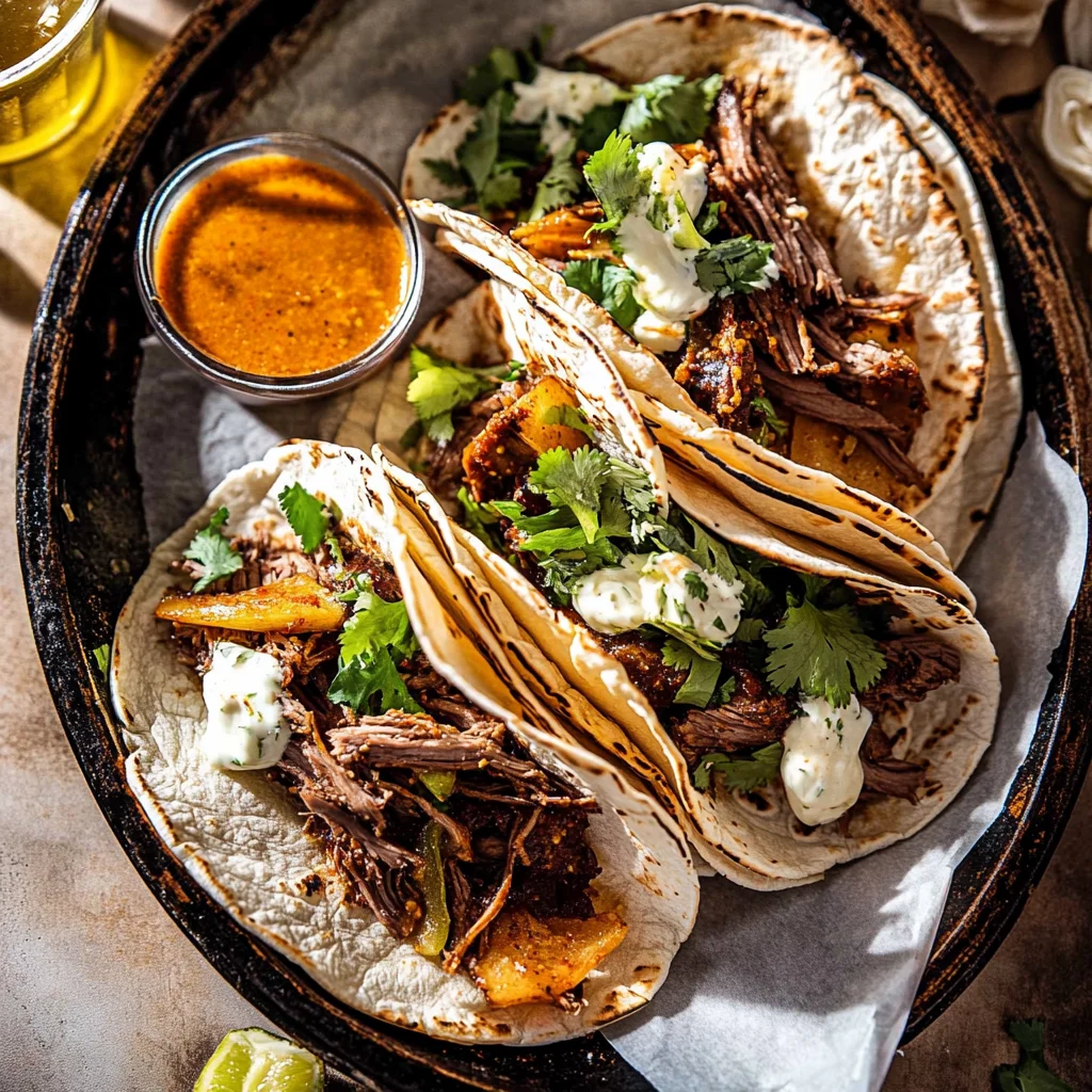 Crockpot Korean Gochujang Pot Roast Tacos