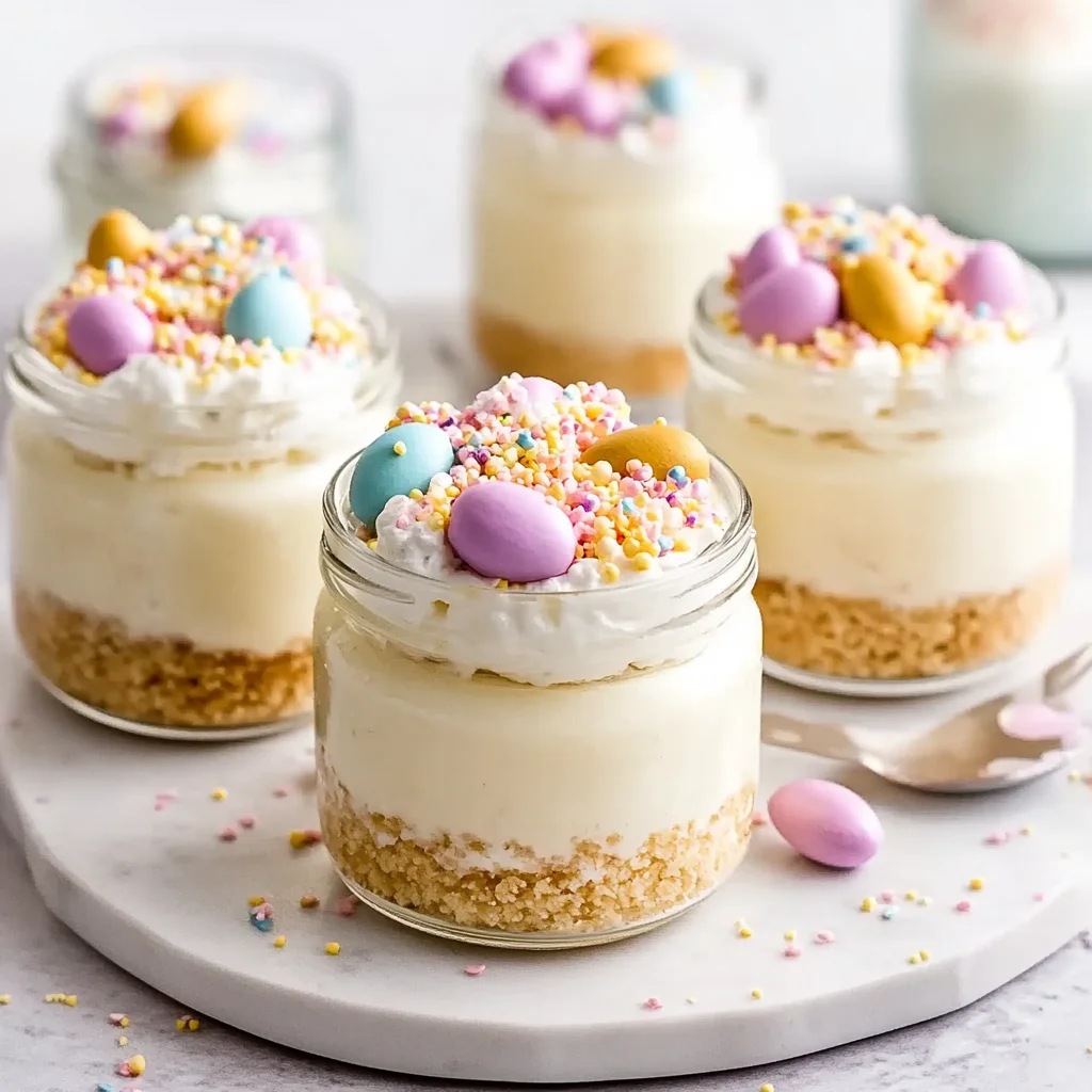 Mini Easter Cheesecake Jars - A Cute, No-Bake Spring Dessert