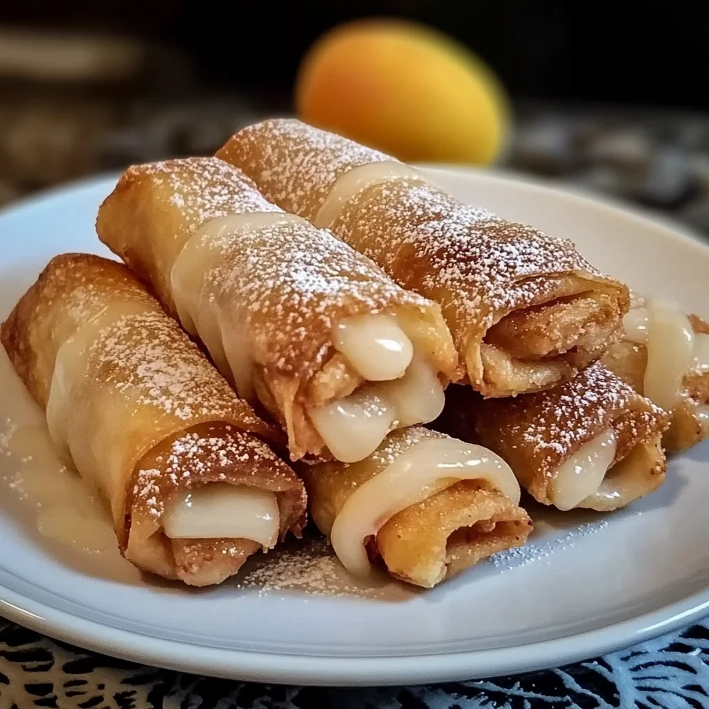 Peach Cobbler Egg Rolls Recipe