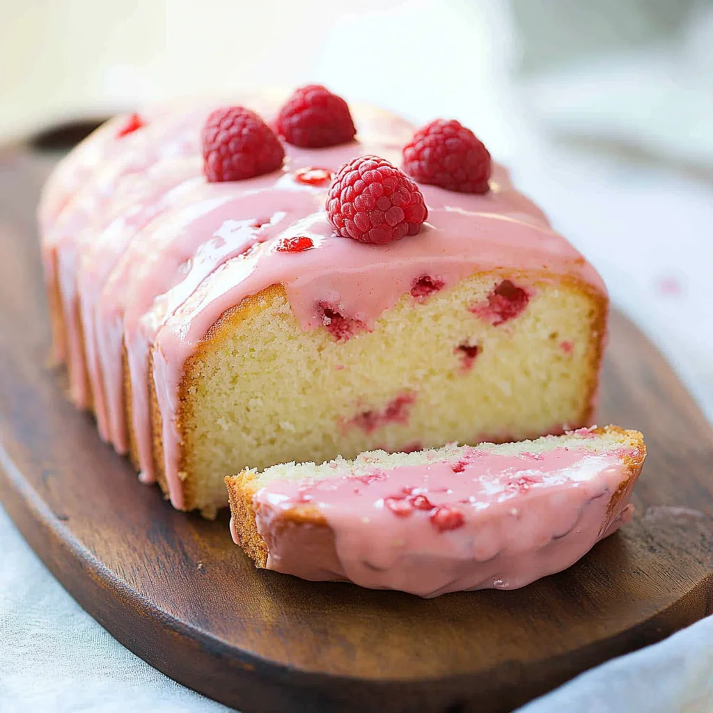 Raspberry Glazed Key Lime Cake
