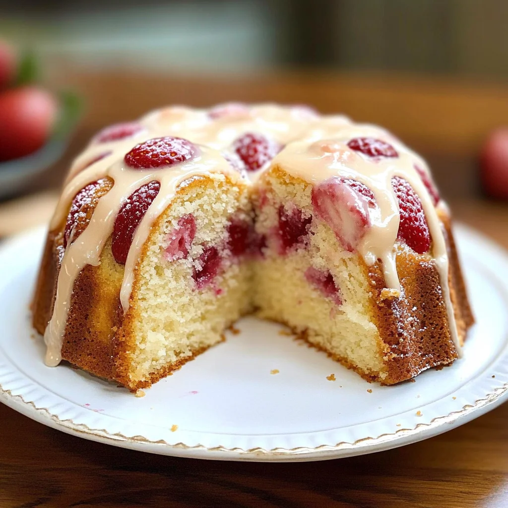 SOUR CREAM STRAWBERRY BUNDT CAKE