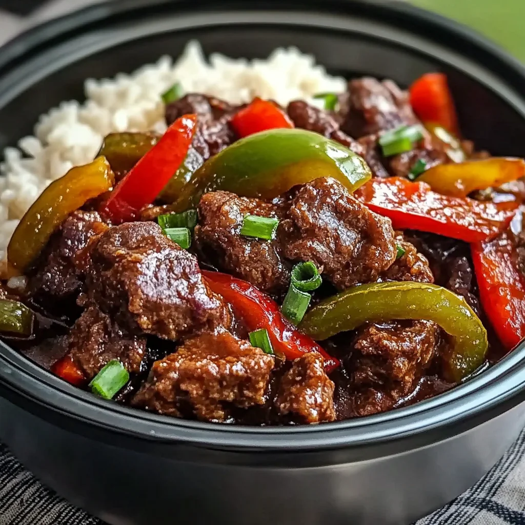 Savory Slow Cooker Pepper Steak