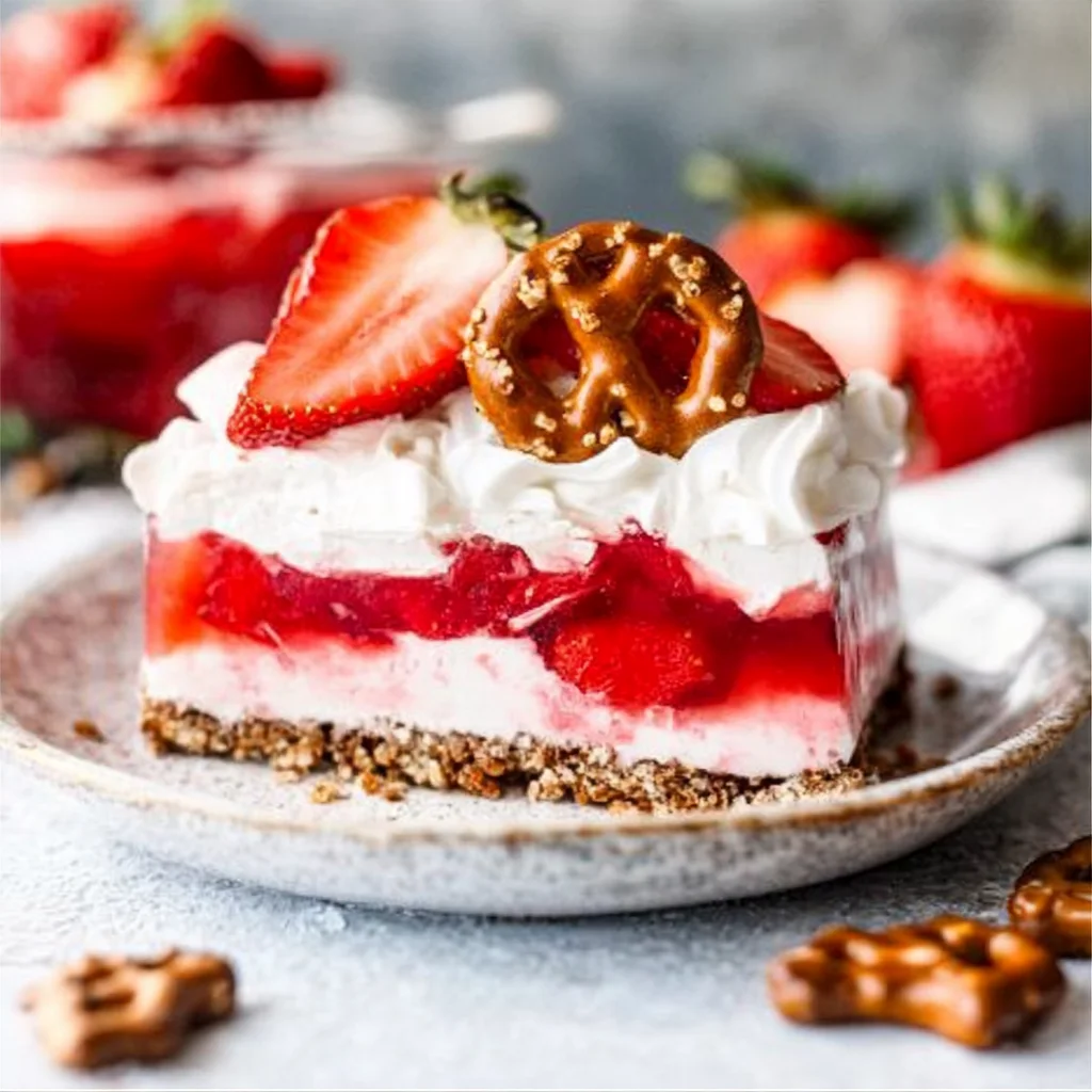 BEST Strawberry Pretzel Jello Salad Recipe