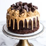 Chocolate Brownie Cake with Peanut Butter Frosting