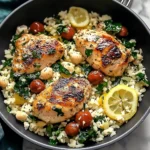 Delicious Greek Chicken and Lemon Rice: Easy One-Pan Wonder