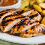Grilled Chicken with Peach BBQ Sauce