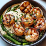 Grilled Shrimp Bowl with Asparagus & Creamy Garlic Sauce